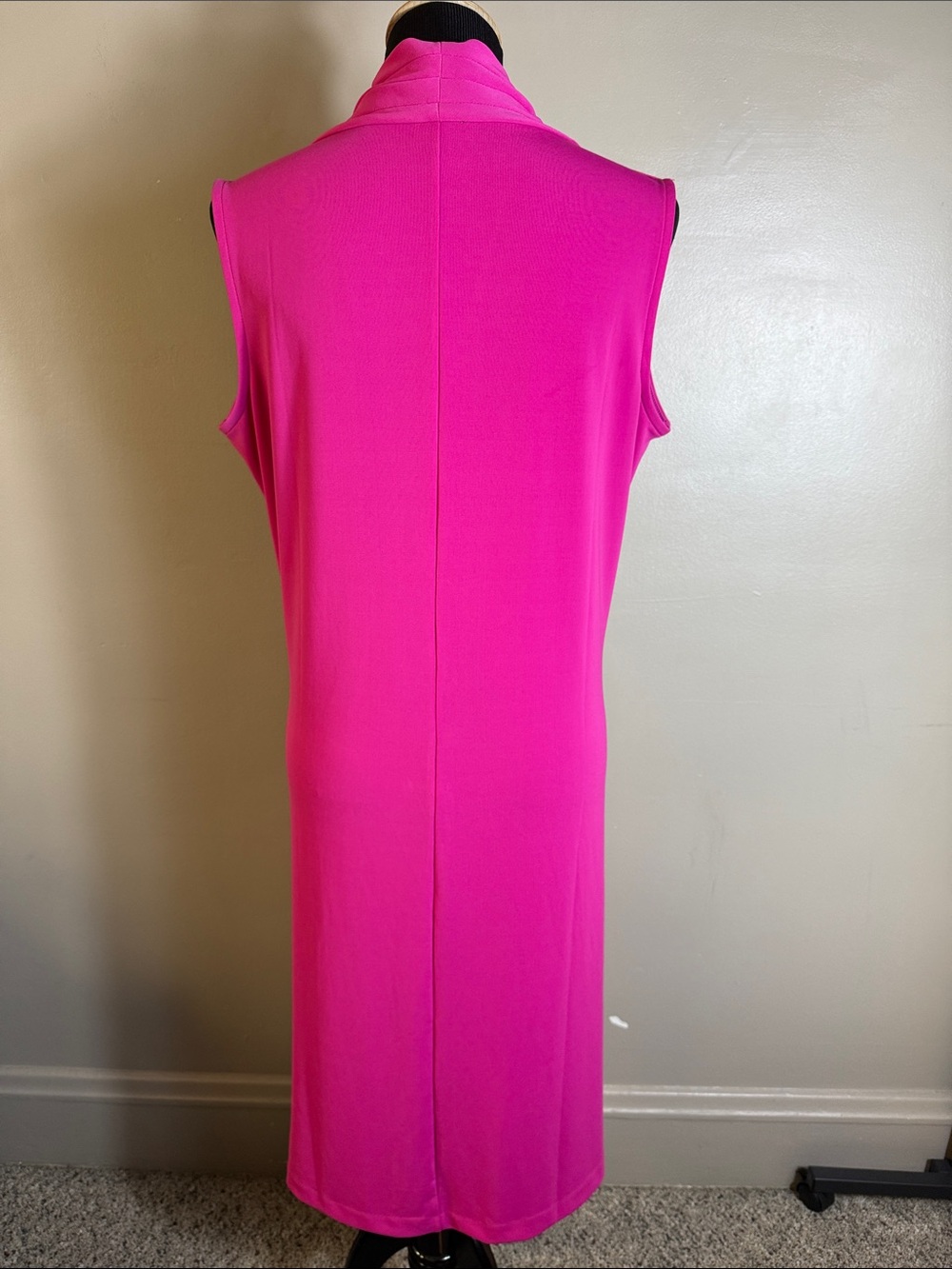 Talbots Woman Draped Surplice V-Neck Dress in Hot Pink Fuchsia Sz 1X - Picture 6 of 8